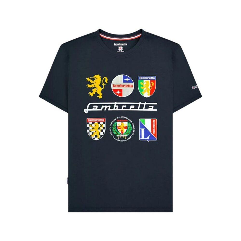 Lambretta Mens Heritage SS26 Logos T-Shirt / Navy